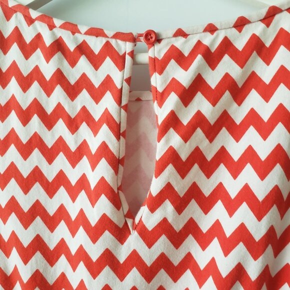 Kate Spade Leora Orange & White Chevron sleeveless  Dress size S - Picture 6 of 8